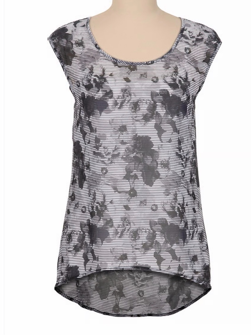 Studio Y Maurices Sheer Sleeveless High Low Top with slit in back size XL